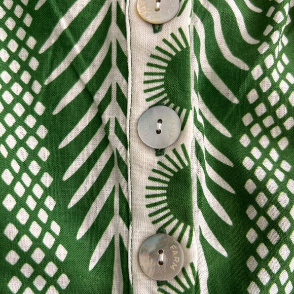 Farm Rio Green and White Tropical Jumpsuit Romper Size Medium NWT - Picture 5 of 15